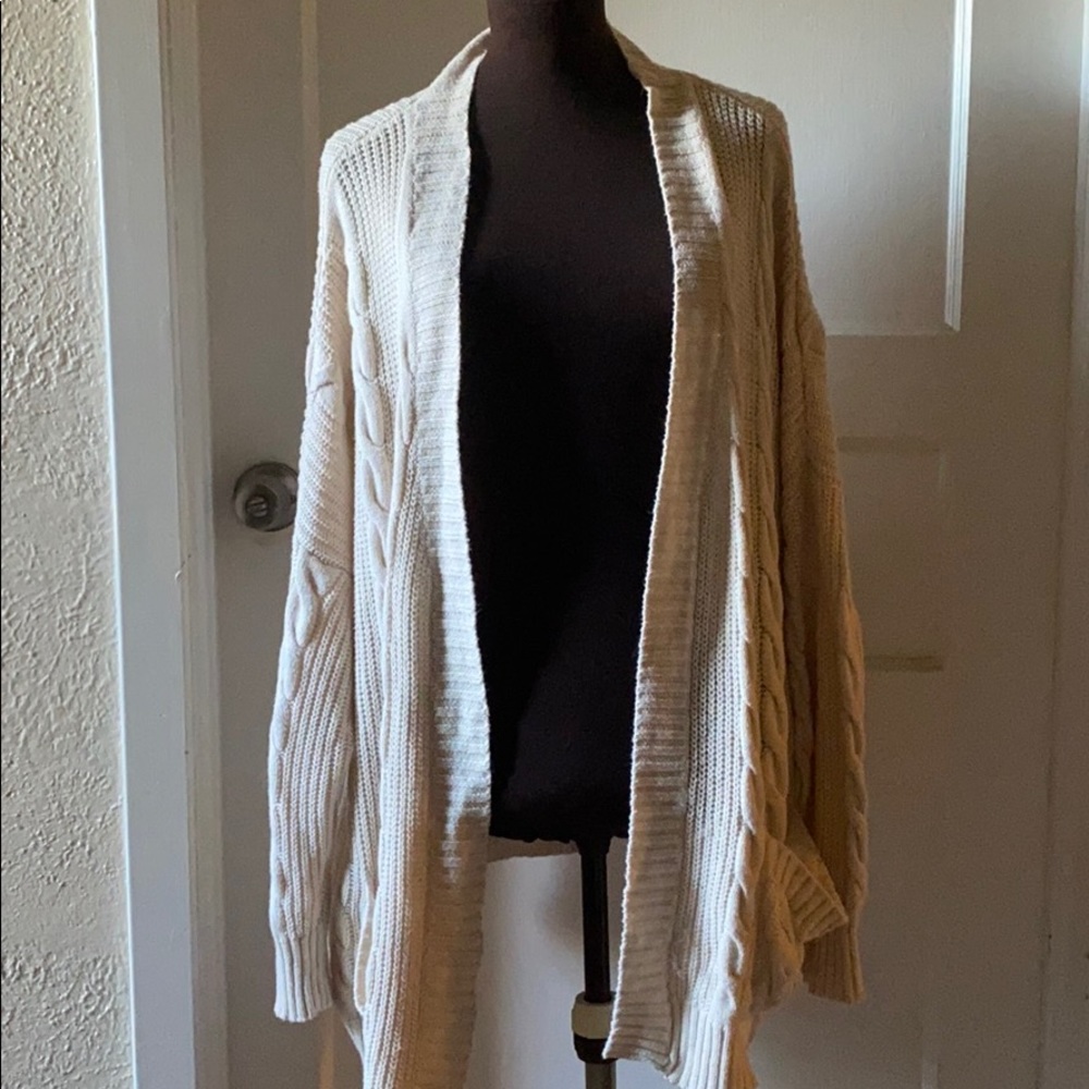 Cable knit over sized dolman cardigan